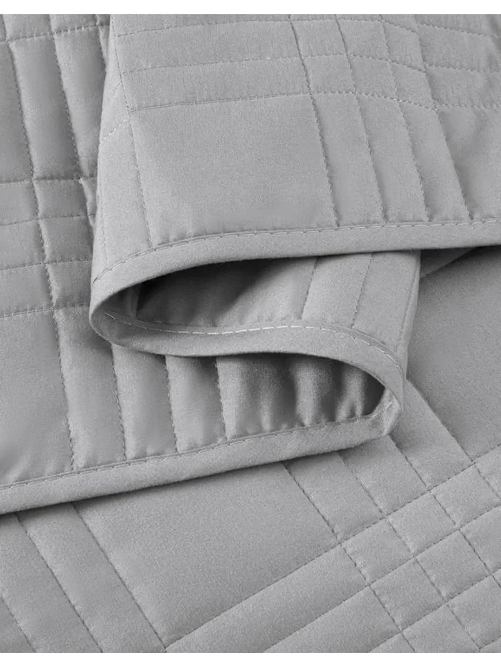 Gray Quilted king 3 piece Bedspread Set
